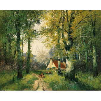 РЕПРОДУКЦИИ НА КАРТИНИ Селски двор в гората през пролетта (1898)